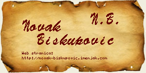 Novak Biskupović vizit kartica